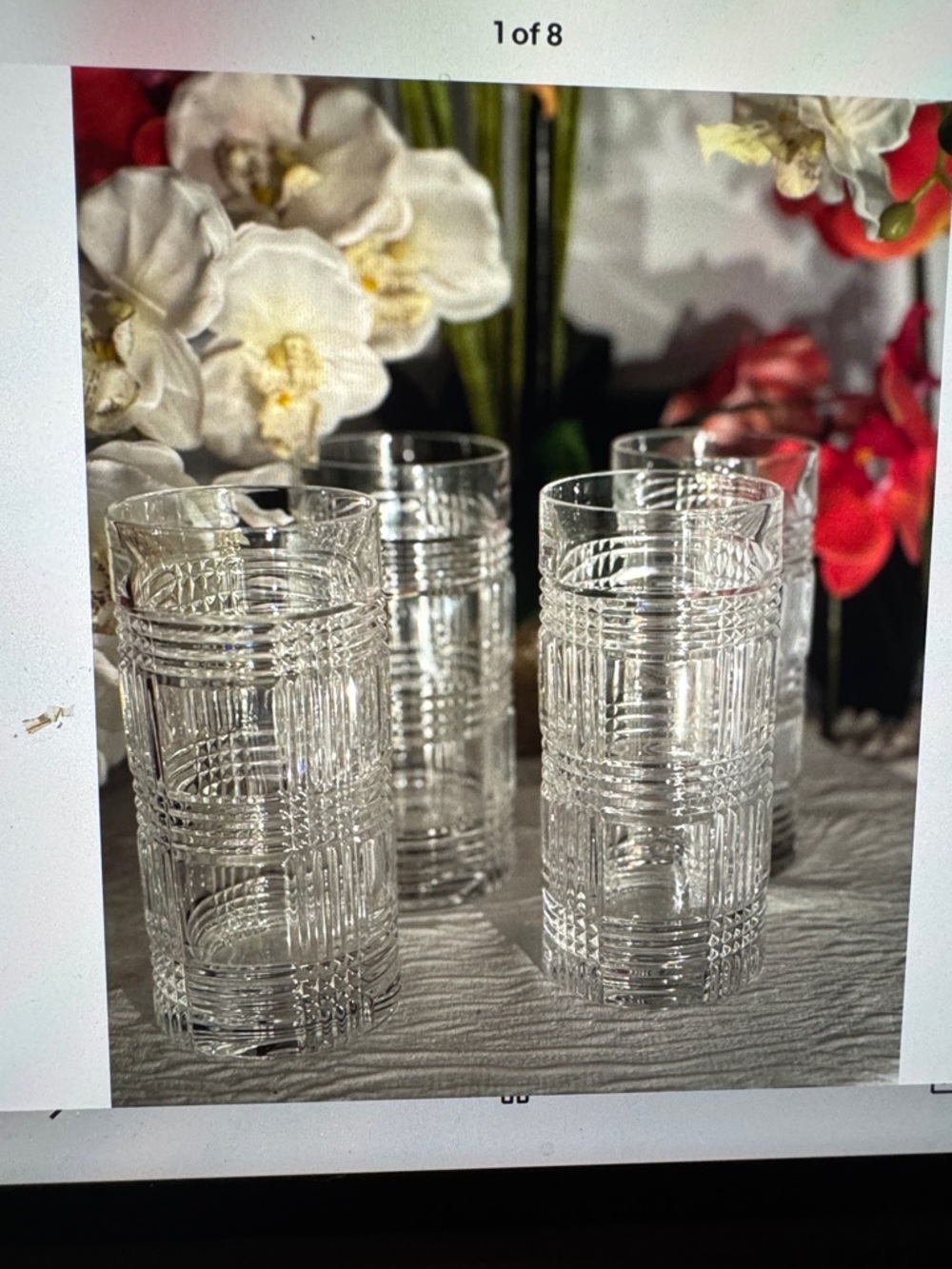 Ralph Lauren Glen Plaid Crystal Highball Glasses - Set of Four - Picture 5 of 8